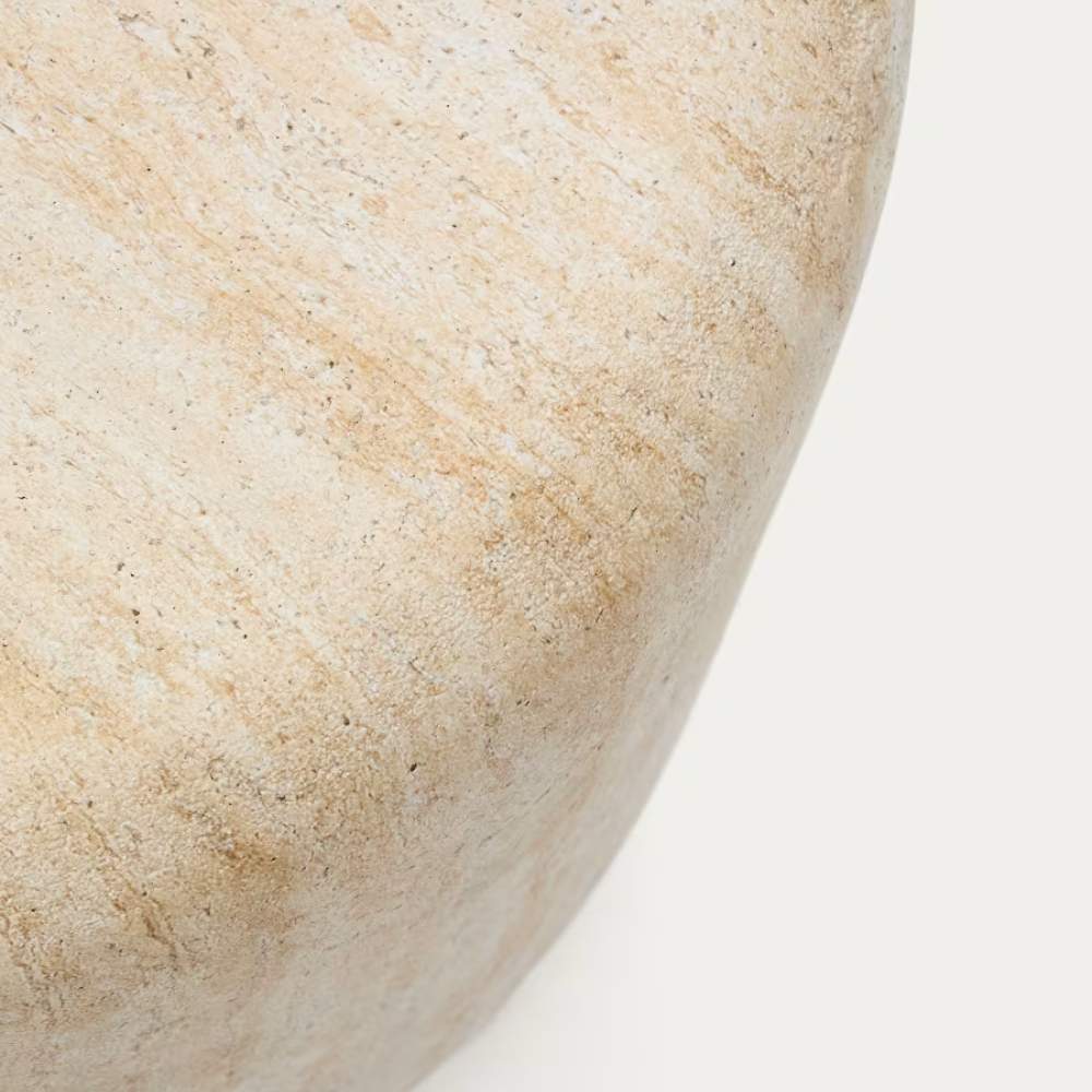 Kave Home Drasi Cement Side Table with Travertine-effect Finish Ø60cm - Image 2