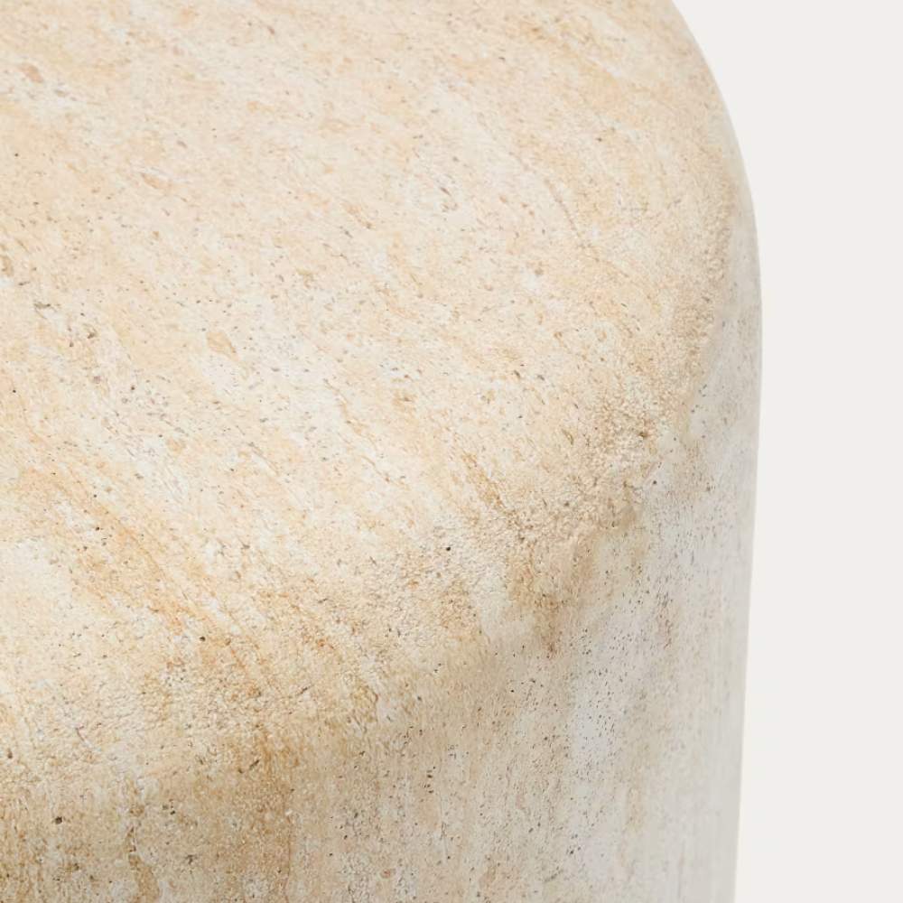 Kave Home Drasi Cement Side Table with Travertine-effect Finish Ø60cm - Image 3
