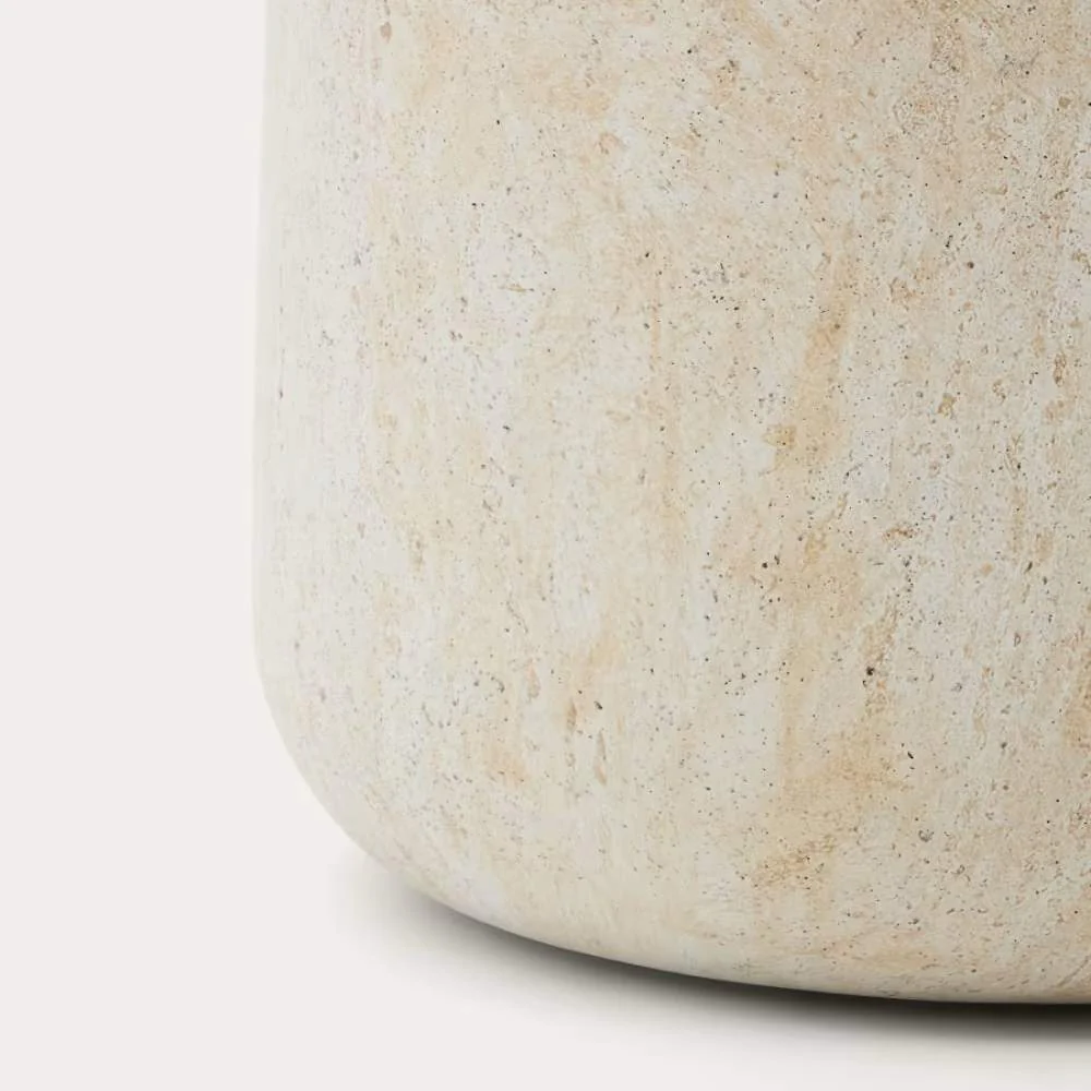 Kave Home Drasi Cement Side Table with Travertine-effect Finish Ø60cm - Image 4