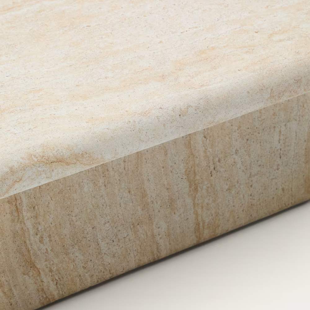 Kave Home Drasi Coffee Table in Cement with Travertine-effect Finish 140 x 70cm - Image 4