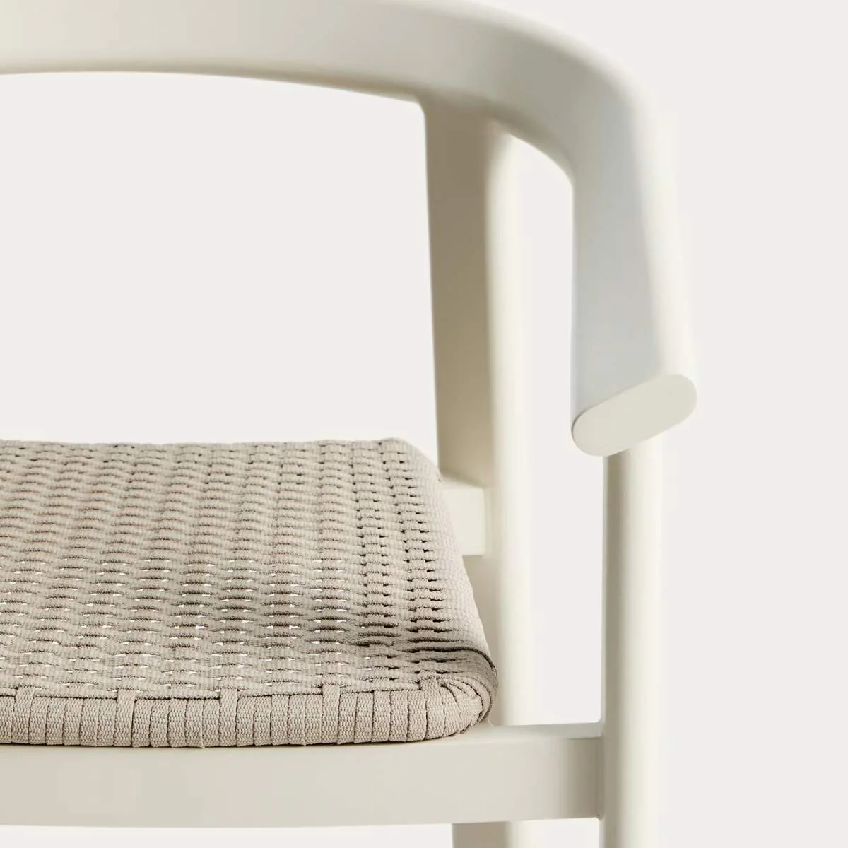 Kave Home Erice stool in aluminium and ecru rope cord 75cm - Image 6