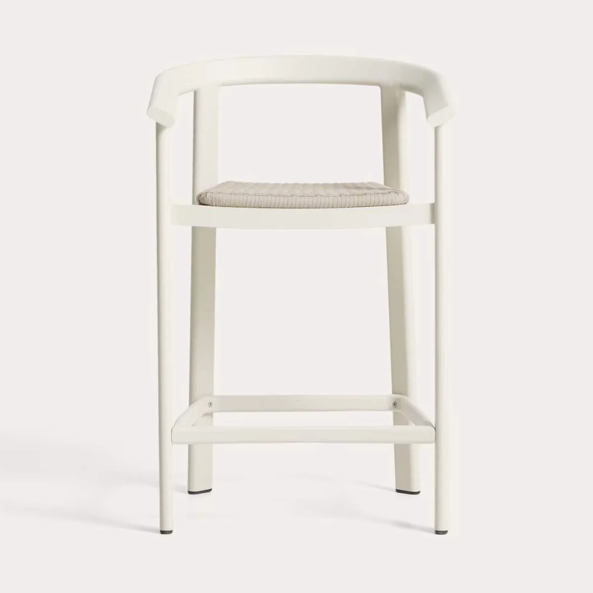 Kave Home Erice stool in aluminium and ecru rope cord 65cm - Image 5