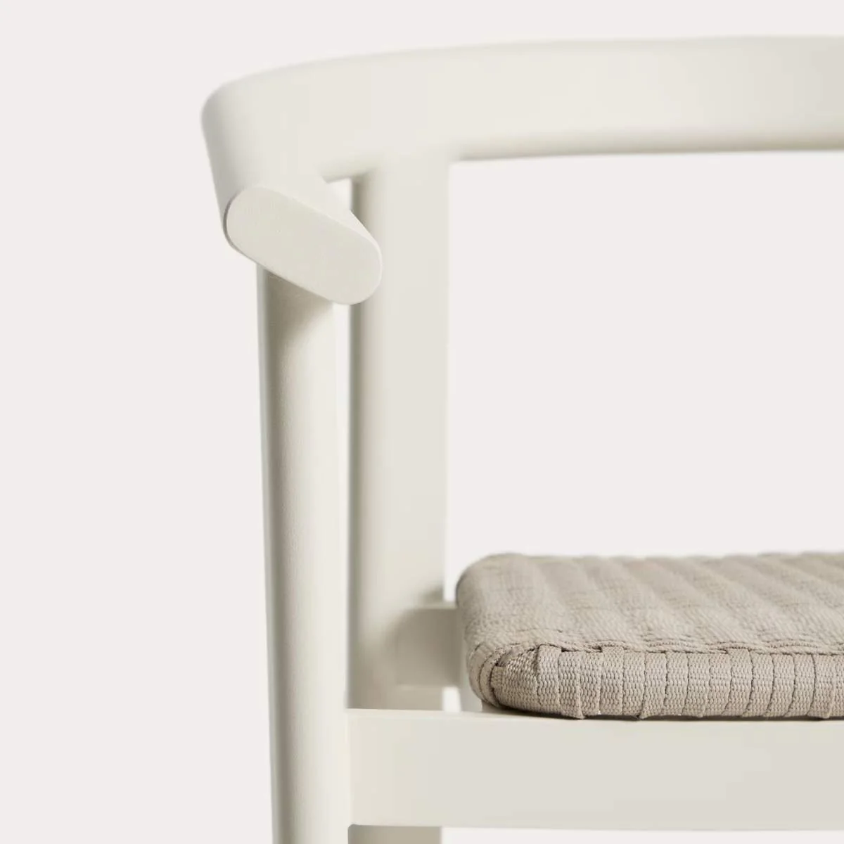 Kave Home Erice stool in aluminium and ecru rope cord 65cm - Image 6