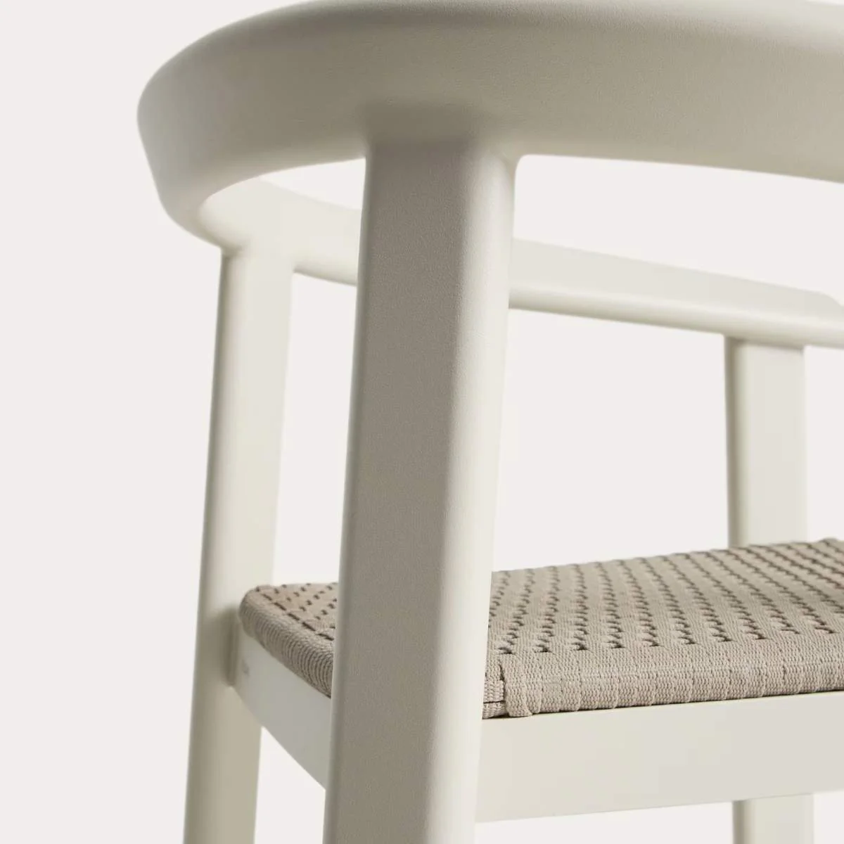 Kave Home Erice stool in aluminium and ecru rope cord 65cm - Image 8