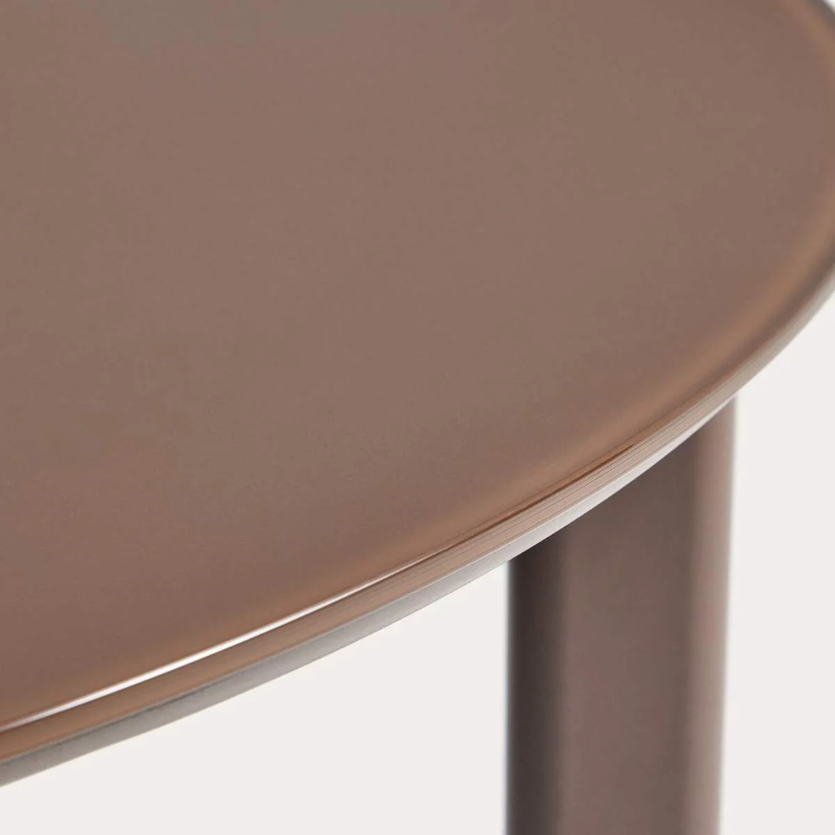 Kave Home Erice round table in aluminium and ecru tempered glass Ø120 cm - Image 8