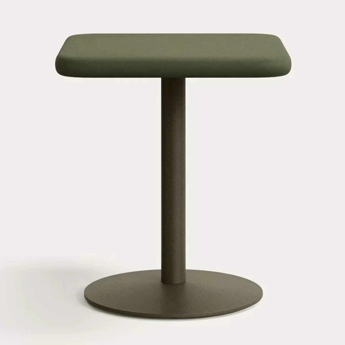 Kave Home Esilda outdoor table with green cement top 70x70cm and green steel base Ø55x72cm