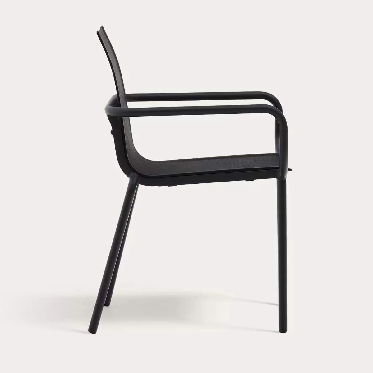 Kave Home Galdana stackable outdoor chair in aluminium with light grey painted finish - Image 8