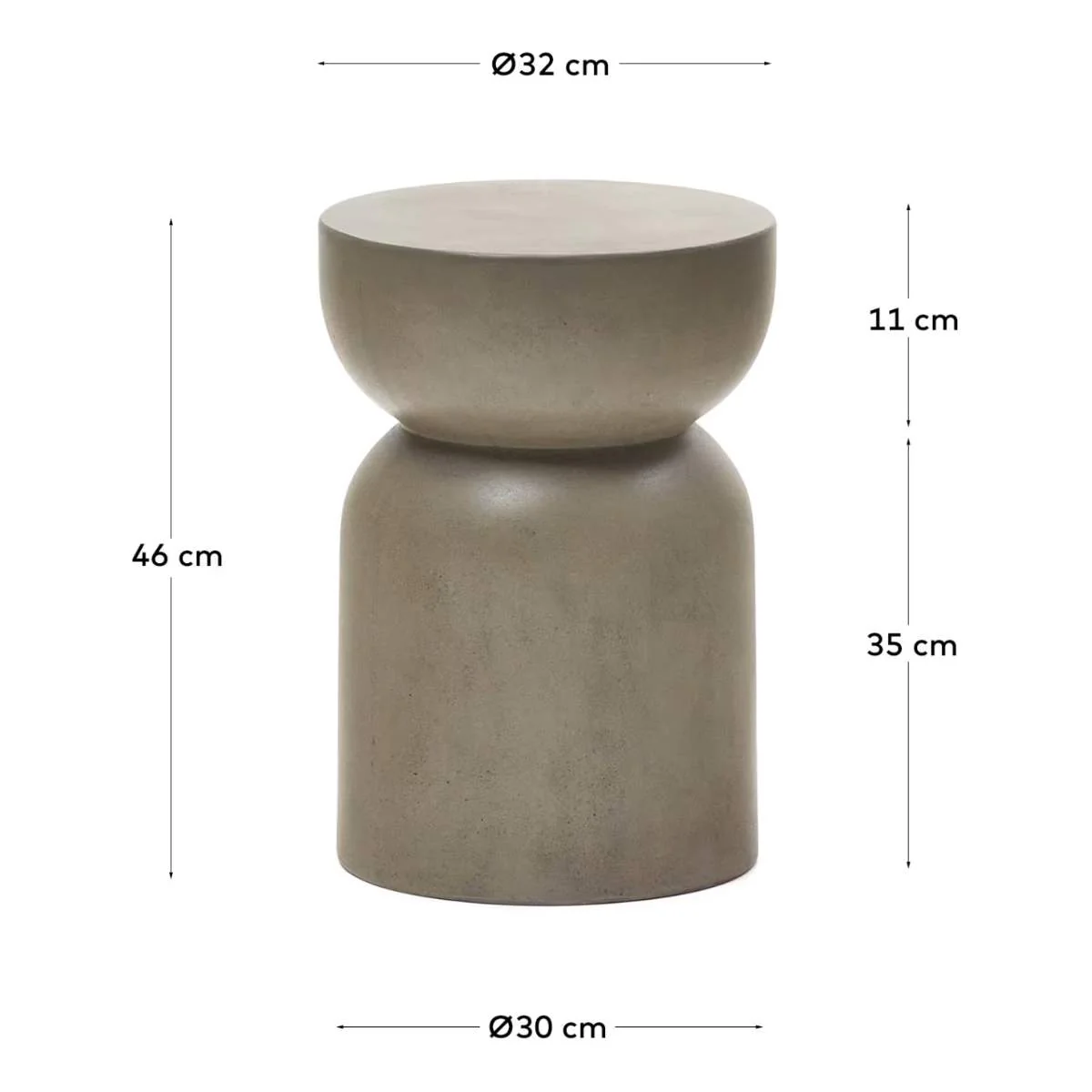 Kave Home Garbet side table in brown concrete Ø 32cm - Image 8