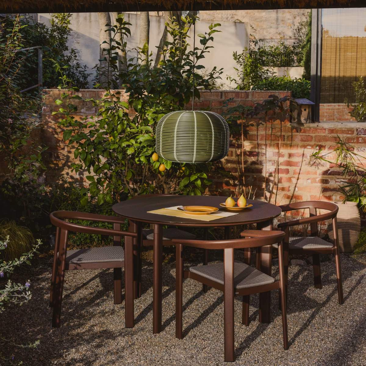 Kave Home Garoina lampshade for outdoor ceiling lamp in taupe synthetic rattan Ø 50cm - Image 14