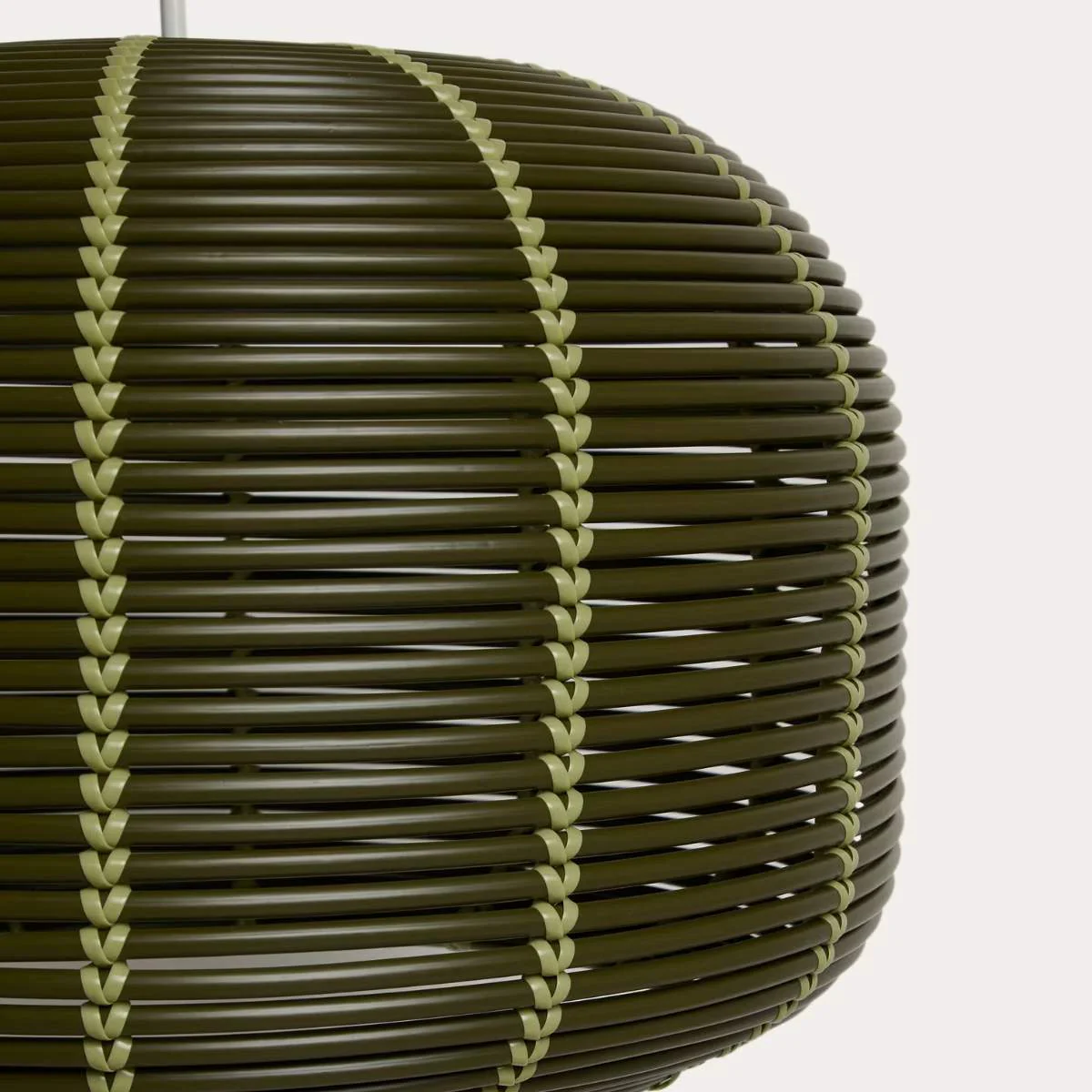 Kave Home Garoina lampshade for outdoor ceiling lamp in taupe synthetic rattan Ø 50cm - Image 6