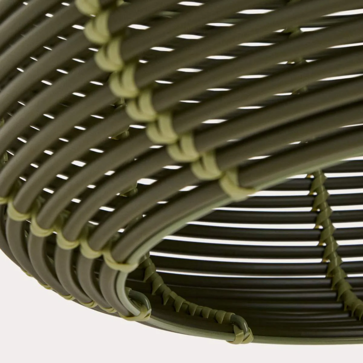 Kave Home Garoina lampshade for outdoor ceiling lamp in taupe synthetic rattan Ø 50cm - Image 8