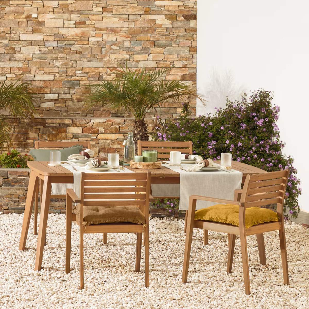 Kave Home Hanzel extendable garden table in solid eucalyptus, 183 (240) x 100 cm FSC 100% - Image 9