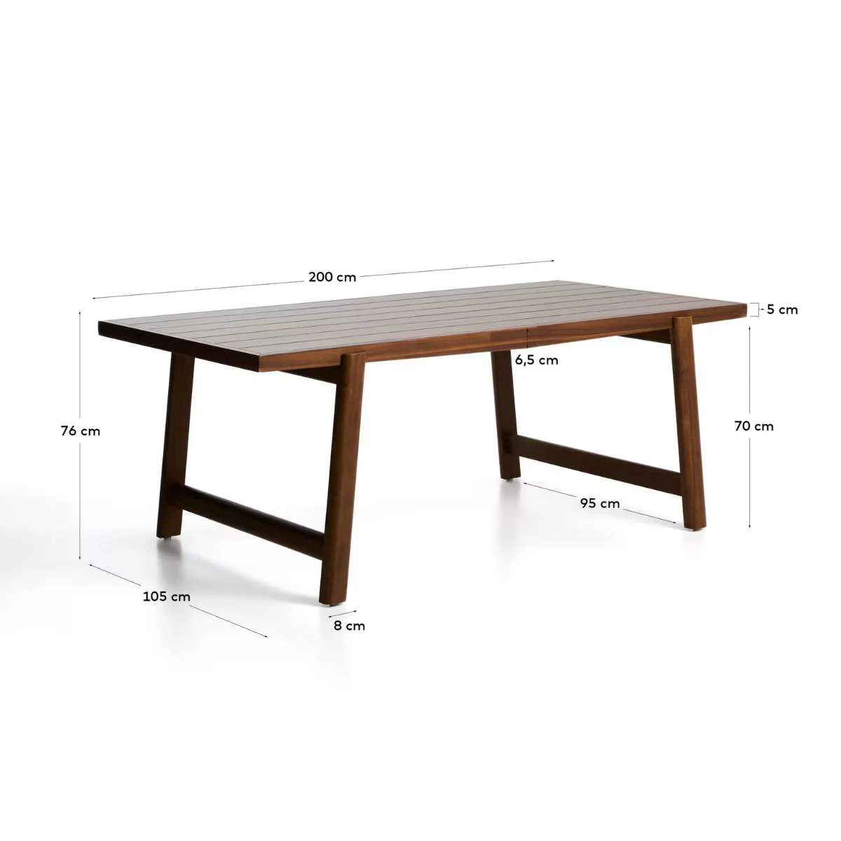 Kave Home Itani outdoor table in solid acacia wood 200 x 100cm FSC 100% - Image 8