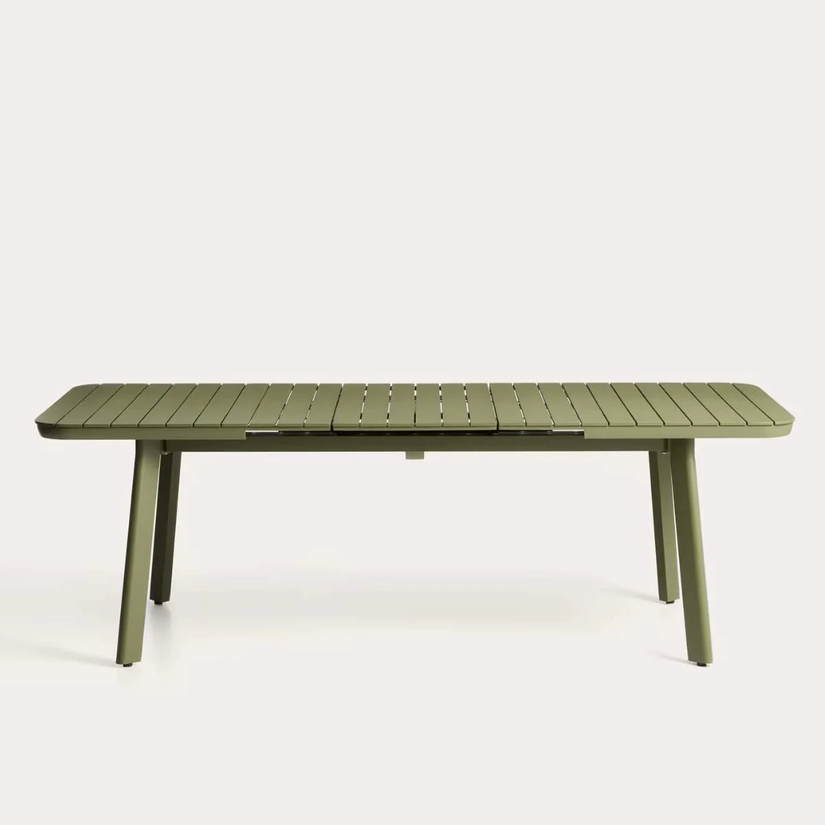 Kave Home Izola extendable outdoor table in aluminium with green finish 185 (235) x 100cm - Image 3