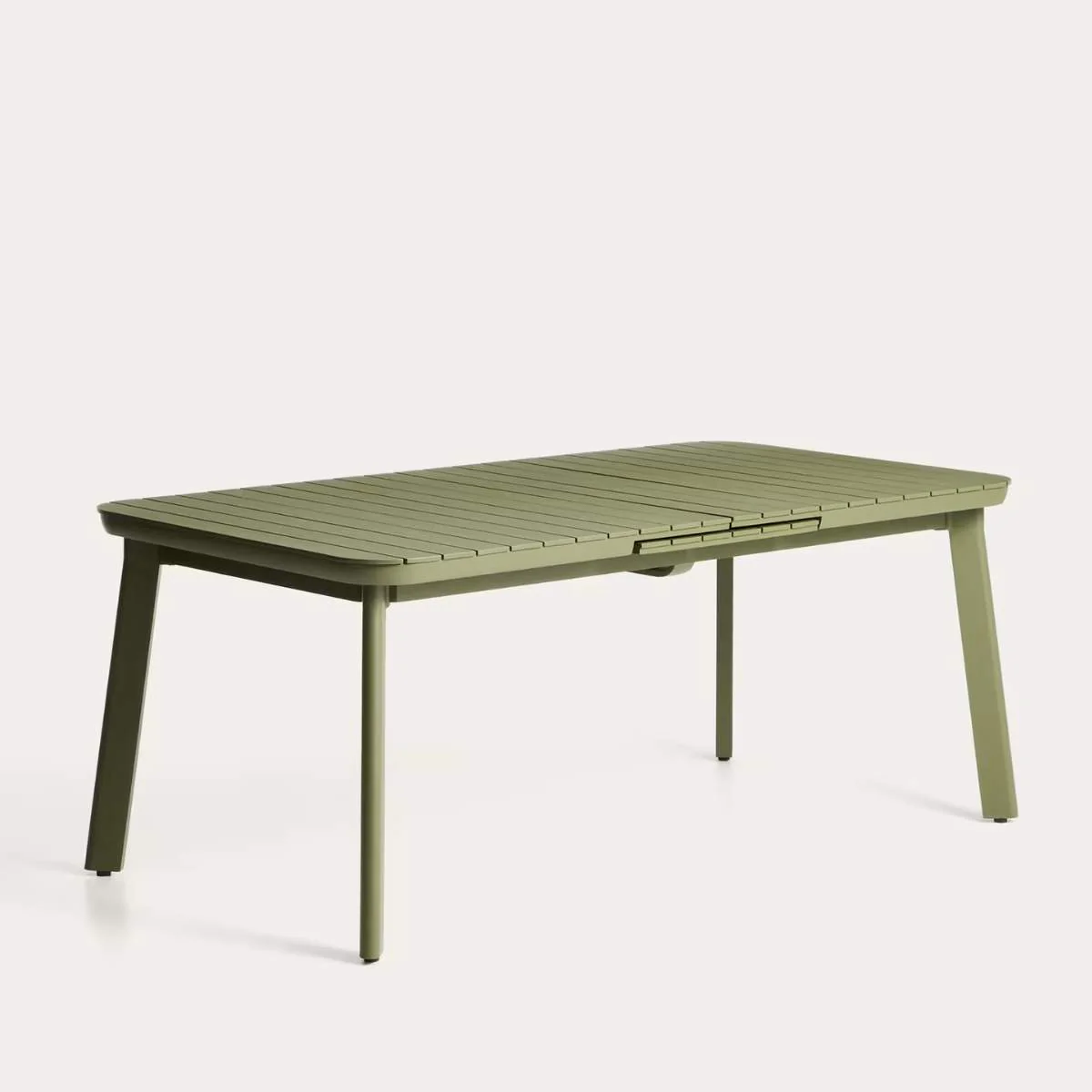 Kave Home Izola extendable outdoor table in aluminium with green finish 185 (235) x 100cm - Image 4