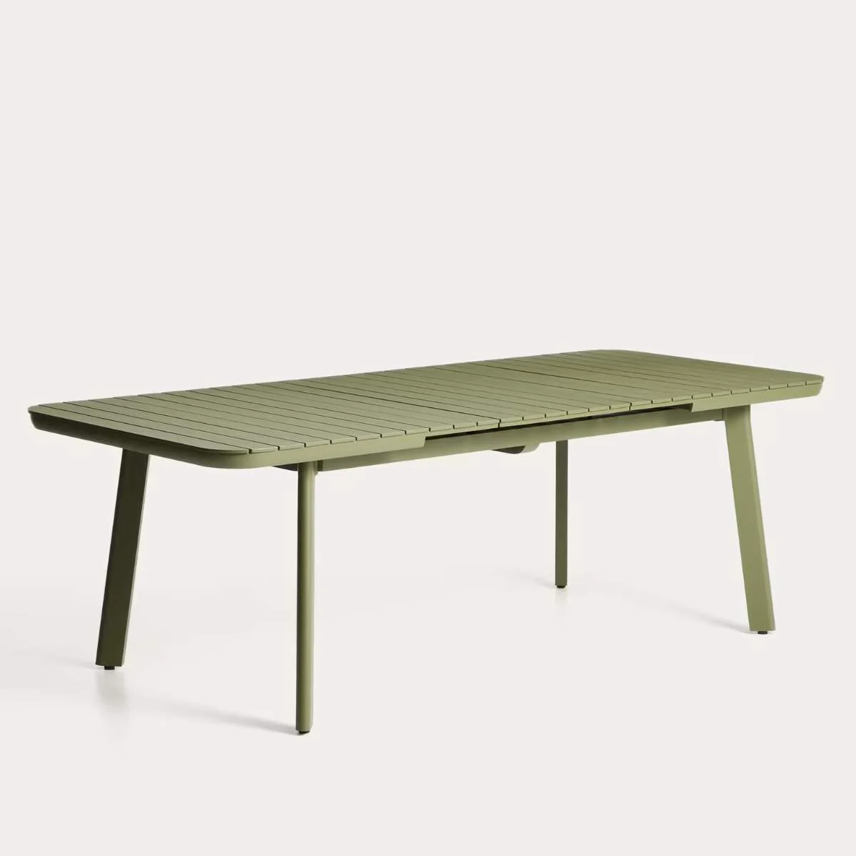 Kave Home Izola extendable outdoor table in aluminium with green finish 185 (235) x 100cm - Image 5
