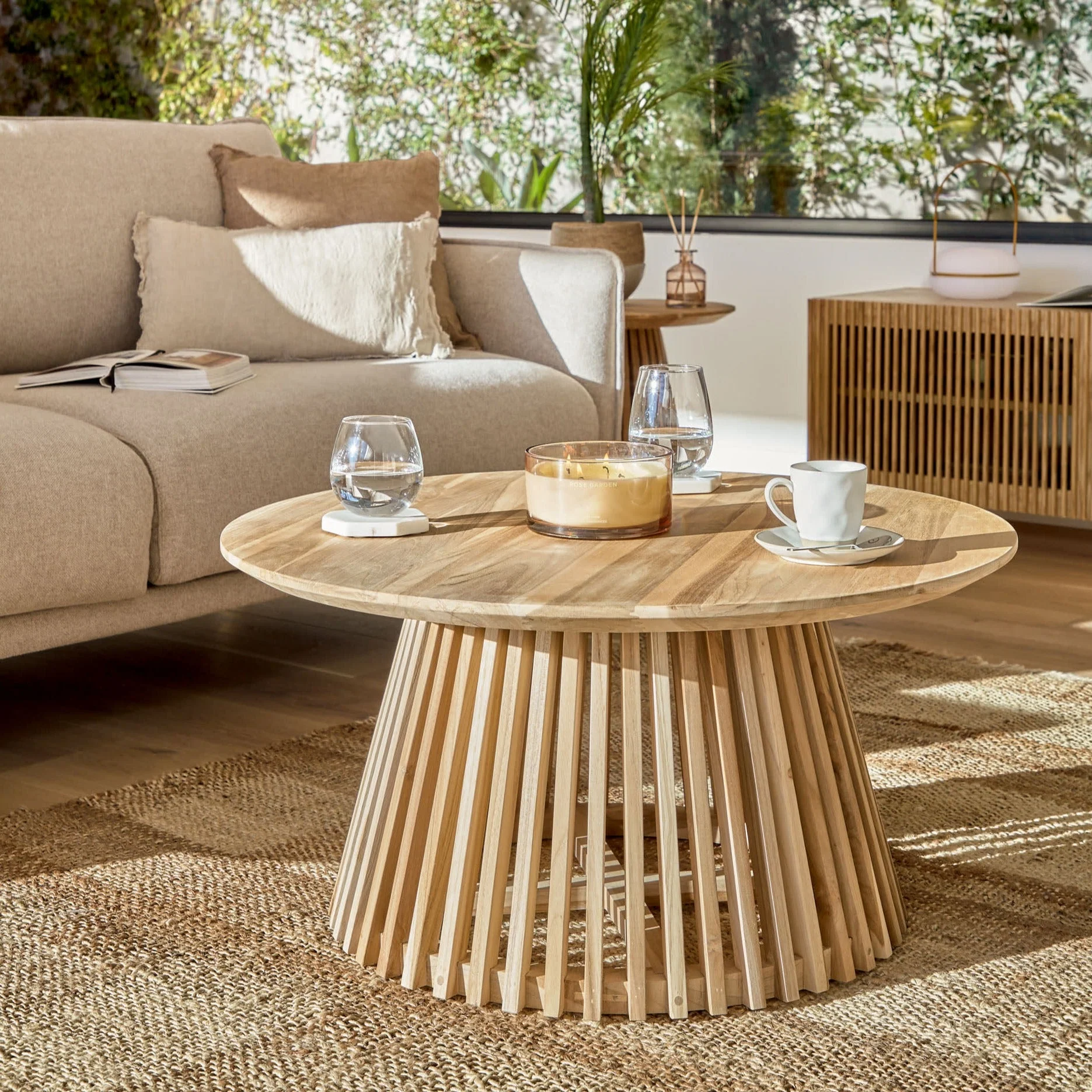 Kave Home Jeanette Natural Coffee Table 80cm - Image 4