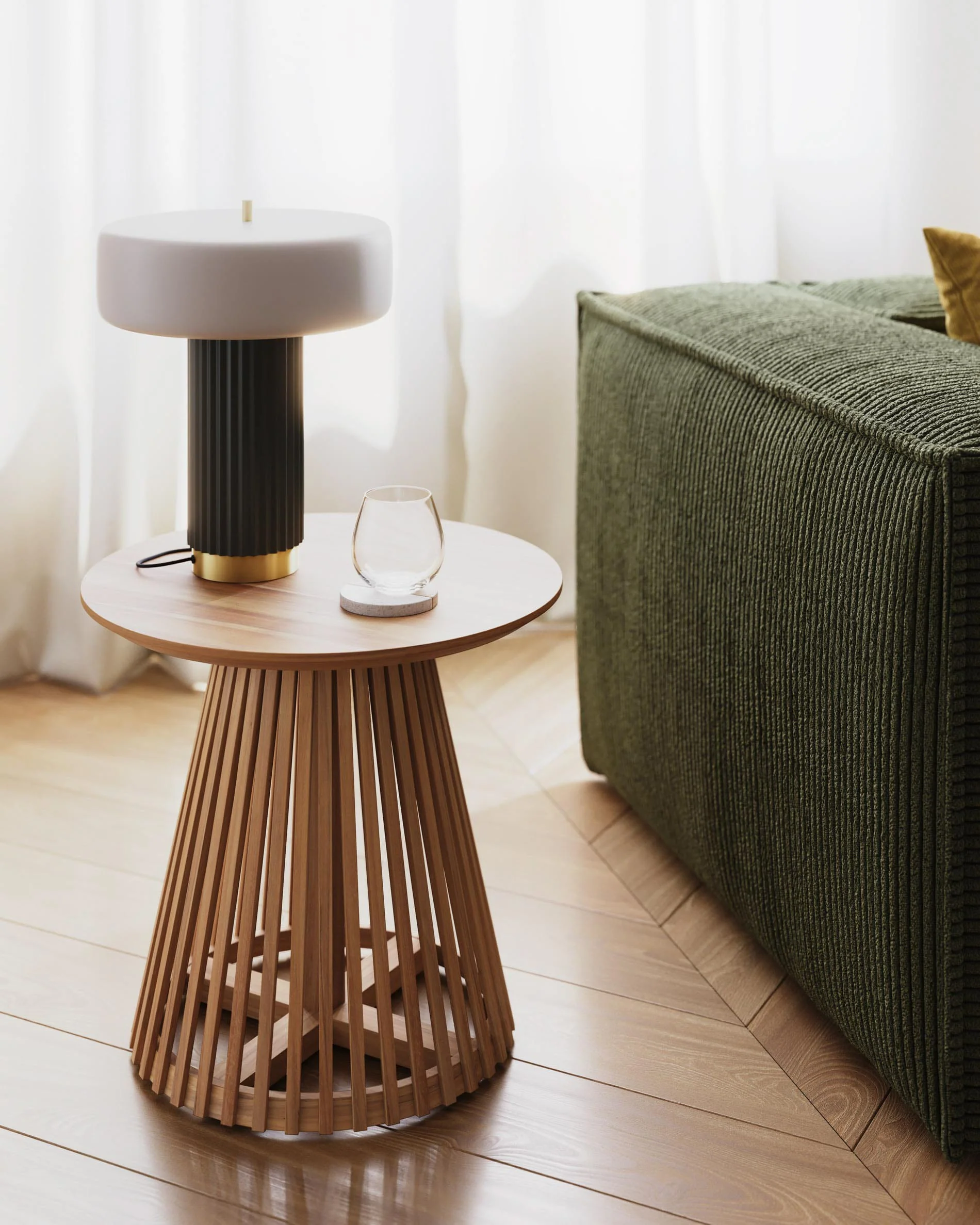 Kave Home Jeanette Round Solid Teak Side Table 50cm