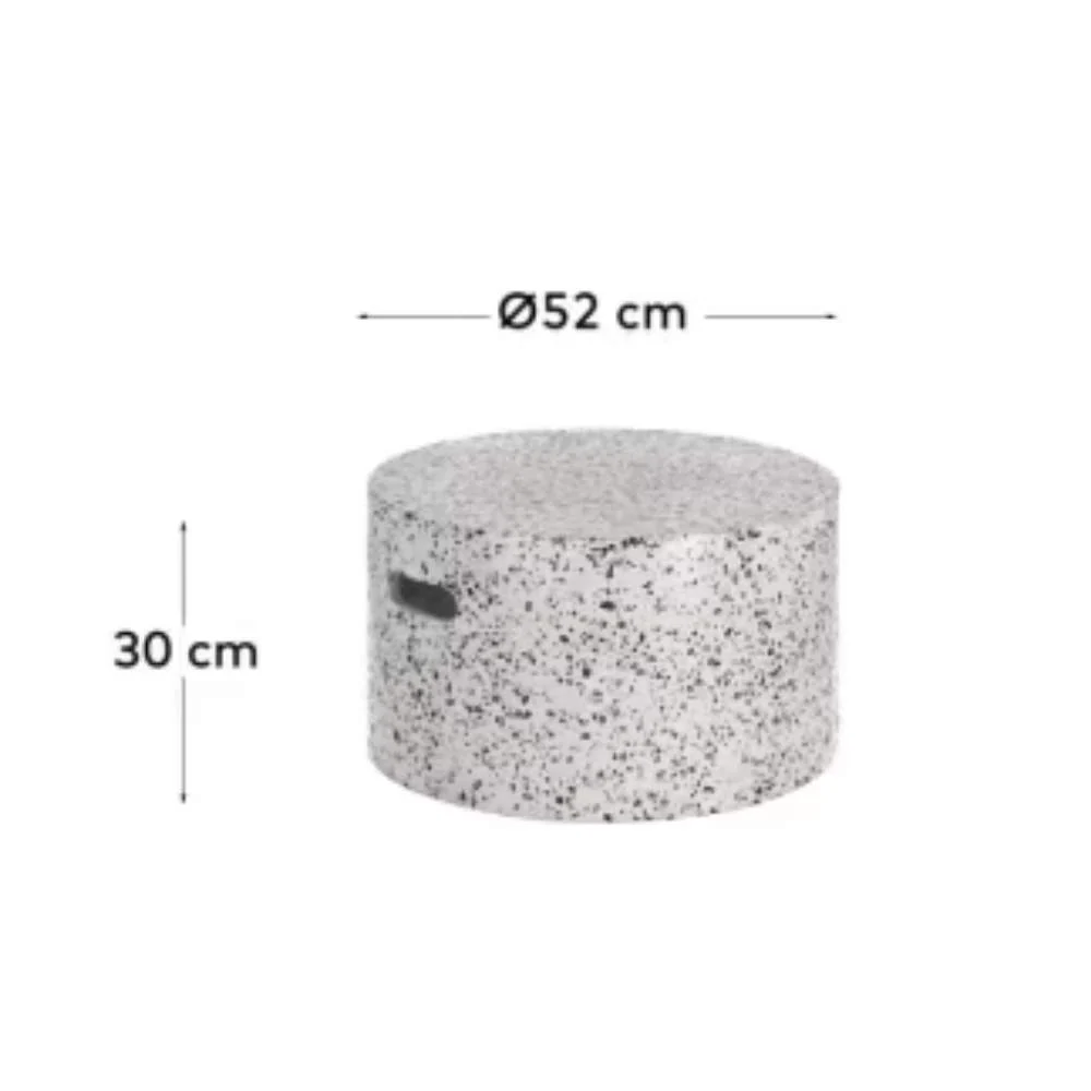 Kave Home Jenell Outdoor Terrazzo Coffee Table in White, Ø 52 cm - Image 4