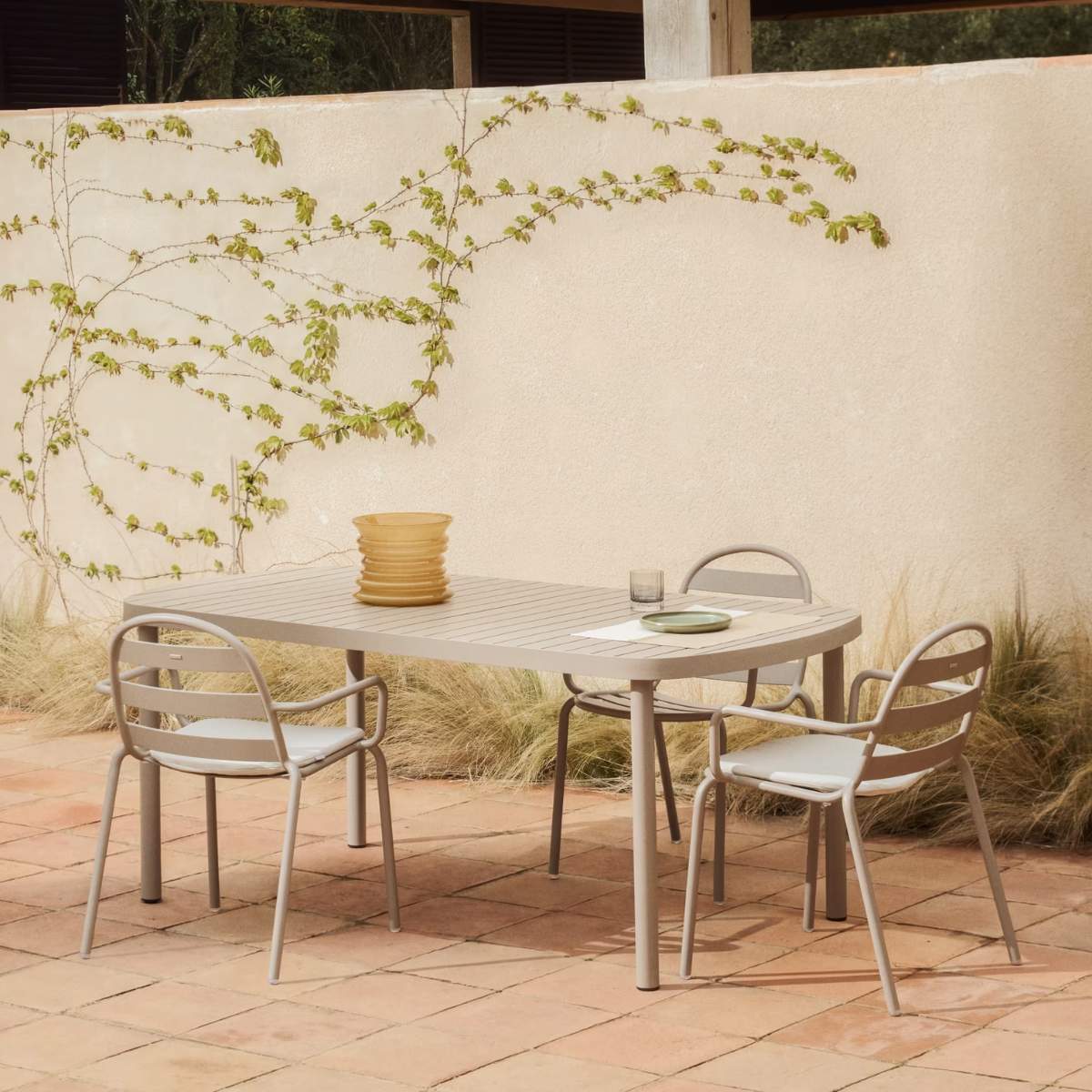 Kave Home Joncols outdoor table in aluminium with taupe painted finish 180 x 90cm - Image 15