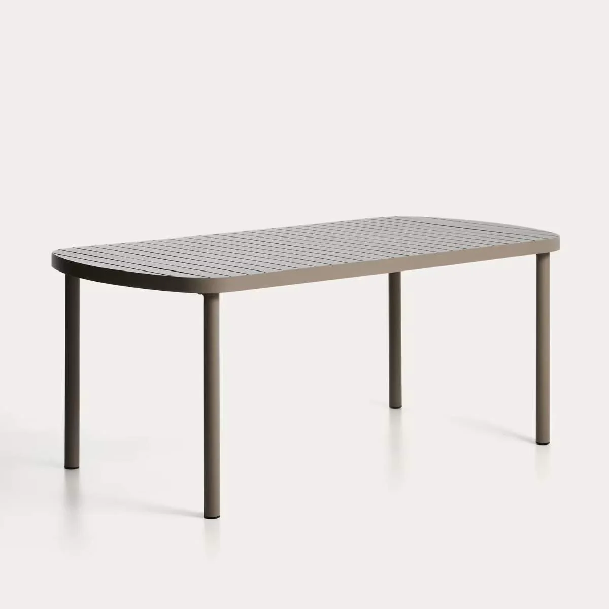 Kave Home Joncols outdoor table in aluminium with taupe painted finish 180 x 90cm - Image 4