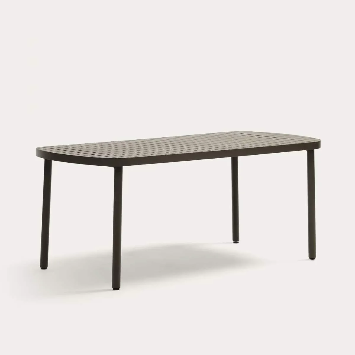 Kave Home Joncols outdoor table in aluminium with taupe painted finish 180 x 90cm - Image 9