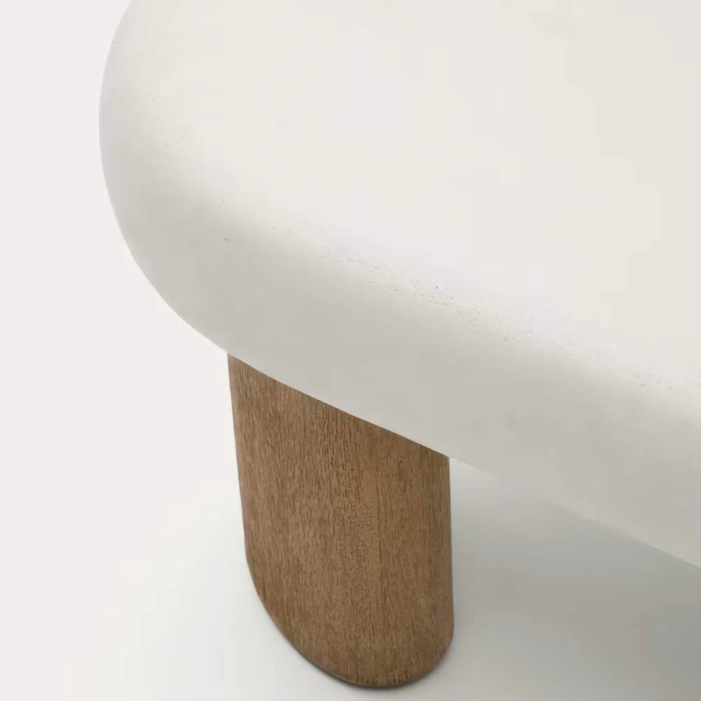 Kave Home Labra Coffee Table in Cement and Acacia Wood – 80 x 80 cm - Image 3