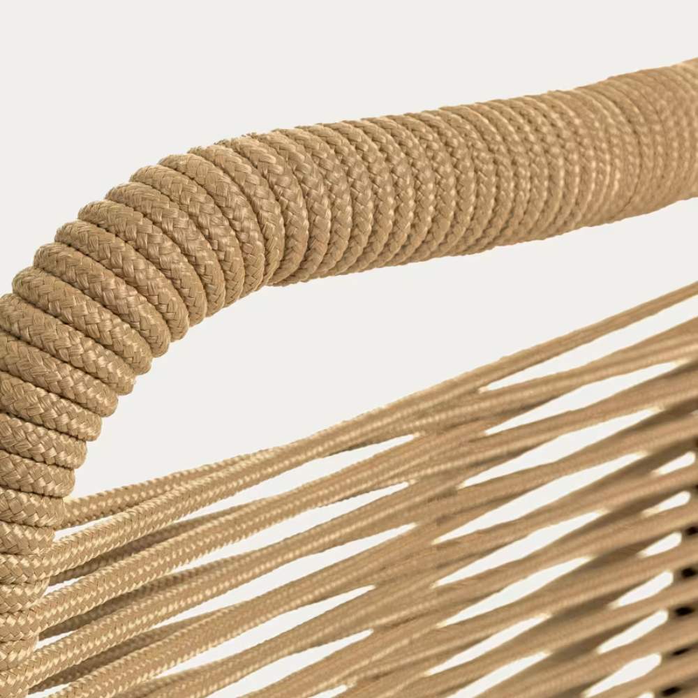 Kave Home Lambton Stackable Chair – Brown Rope and Black Steel Finish - Image 4