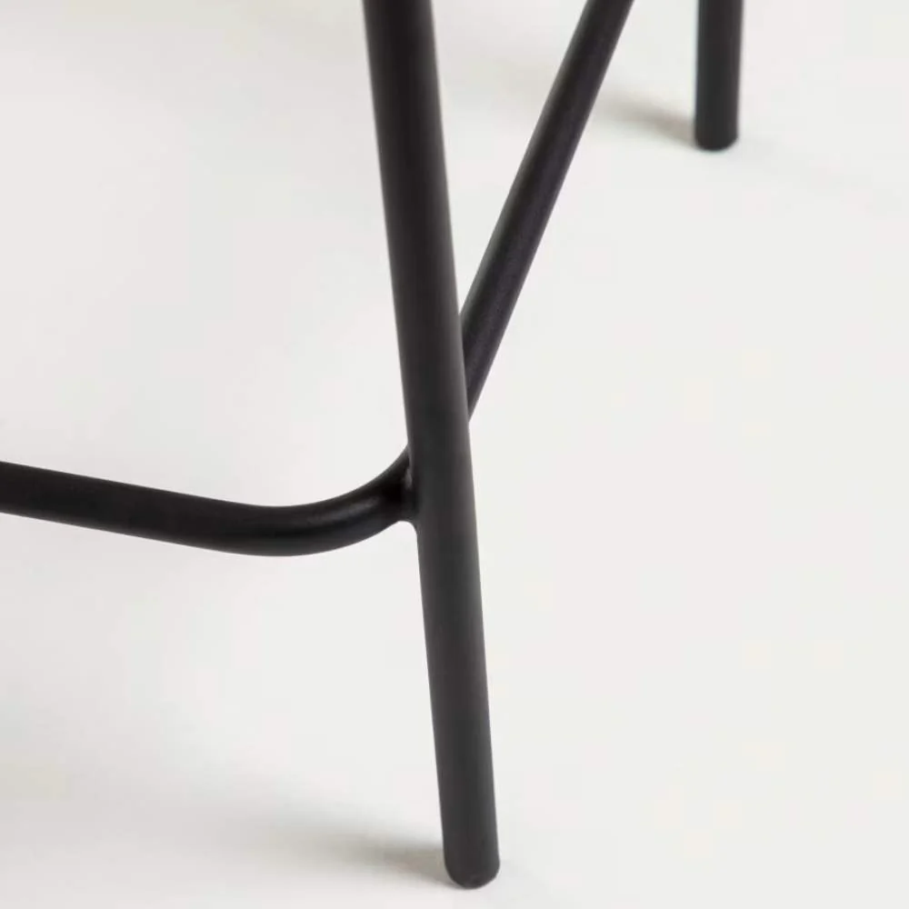Kave Home Lambton Stackable Stool in Brown Rope and Black Finish Steel, 62 cm - Image 7