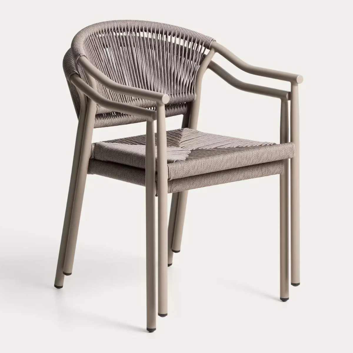Kave Home Livadia stackable outdoor chair in ecru aluminium - Image 13
