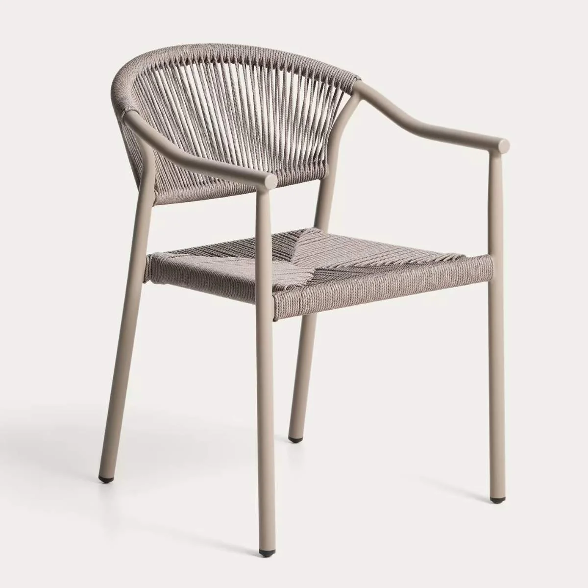 Kave Home Livadia stackable outdoor chair in ecru aluminium - Image 2