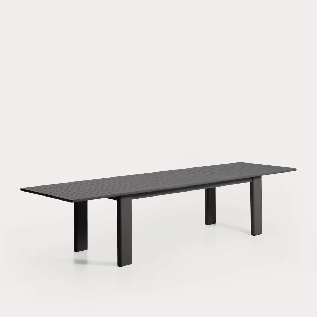 Kave Home Livorno extendable table in taupe aluminium 233(350) x 100 cm - Image 12