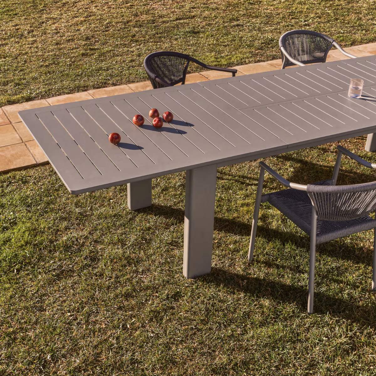 Kave Home Livorno extendable table in taupe aluminium 233(350) x 100 cm - Image 24