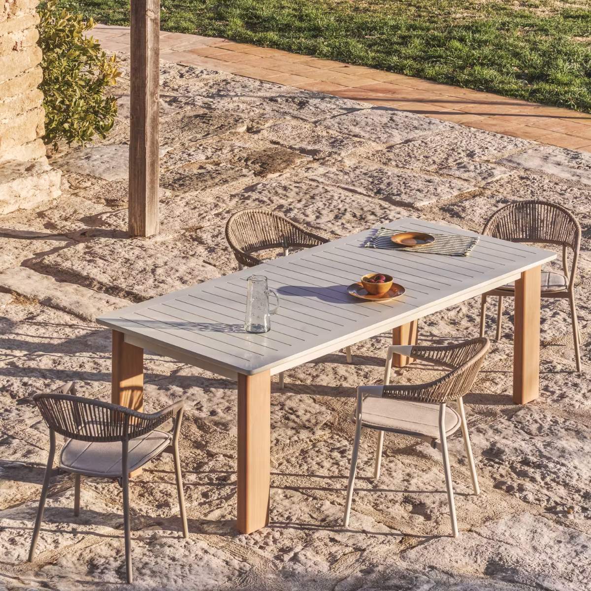 Kave Home Livorno extendable table in taupe aluminium 233(350) x 100 cm - Image 28