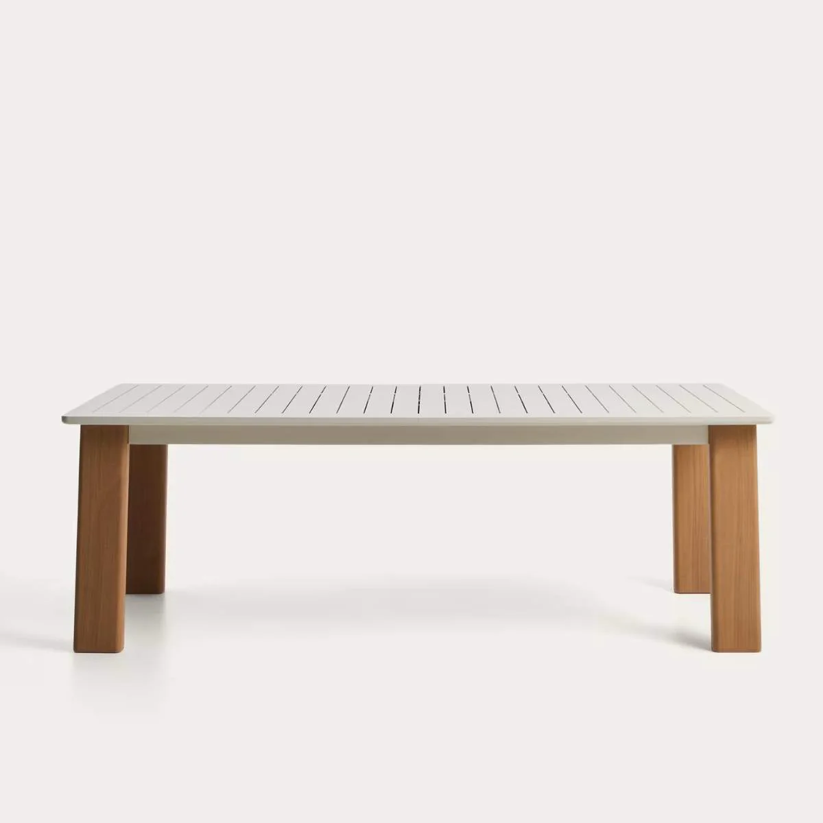 Kave Home Livorno extendable table in taupe aluminium 233(350) x 100 cm - Image 3