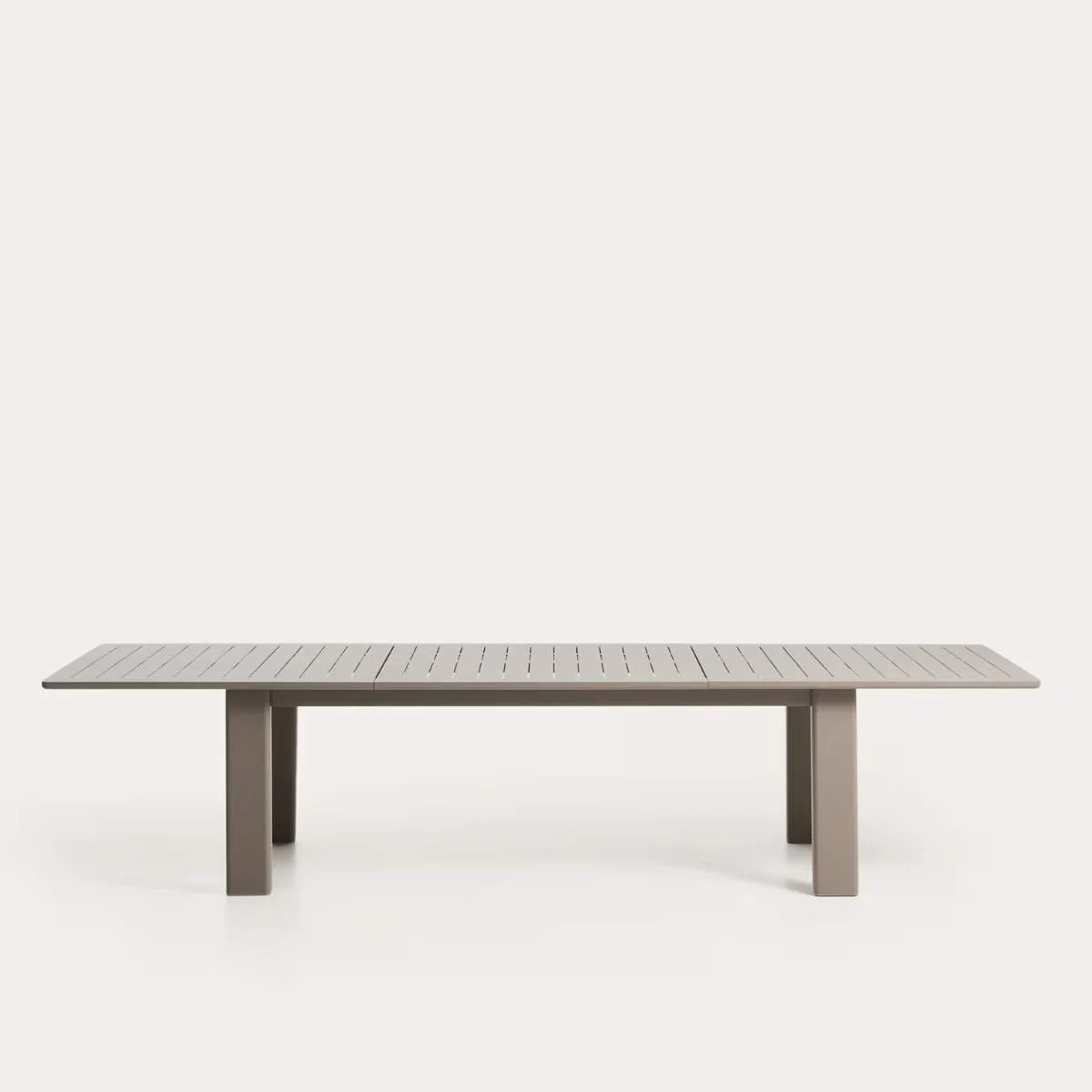 Kave Home Livorno extendable table in taupe aluminium 233(350) x 100 cm - Image 4