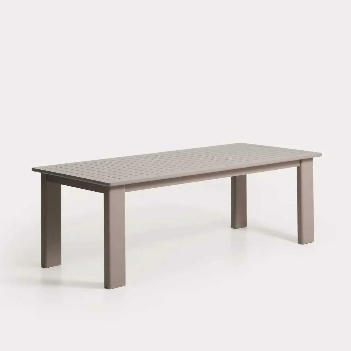 Kave Home Livorno extendable table in taupe aluminium 233(350) x 100 cm - Image 5