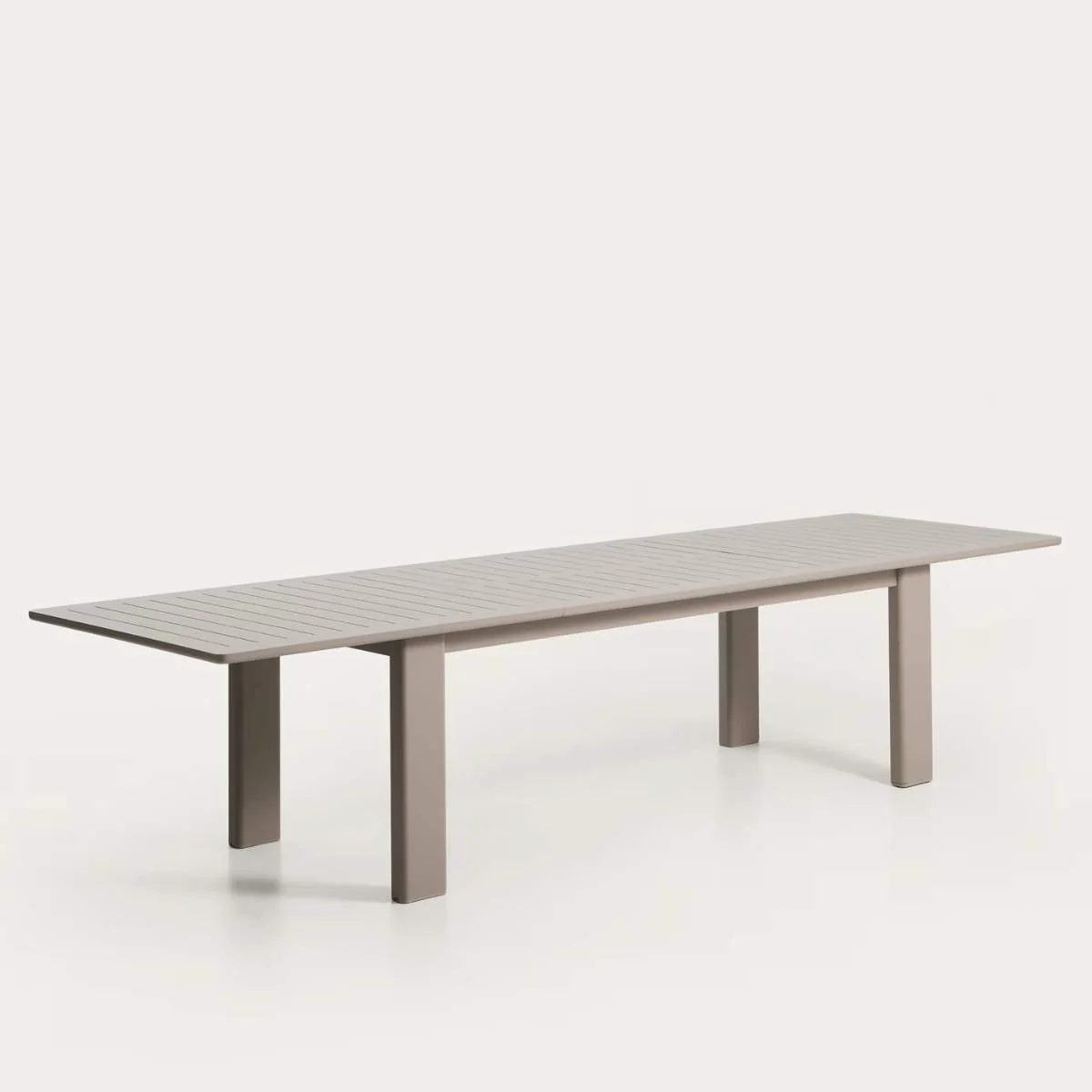 Kave Home Livorno extendable table in taupe aluminium 233(350) x 100 cm - Image 6