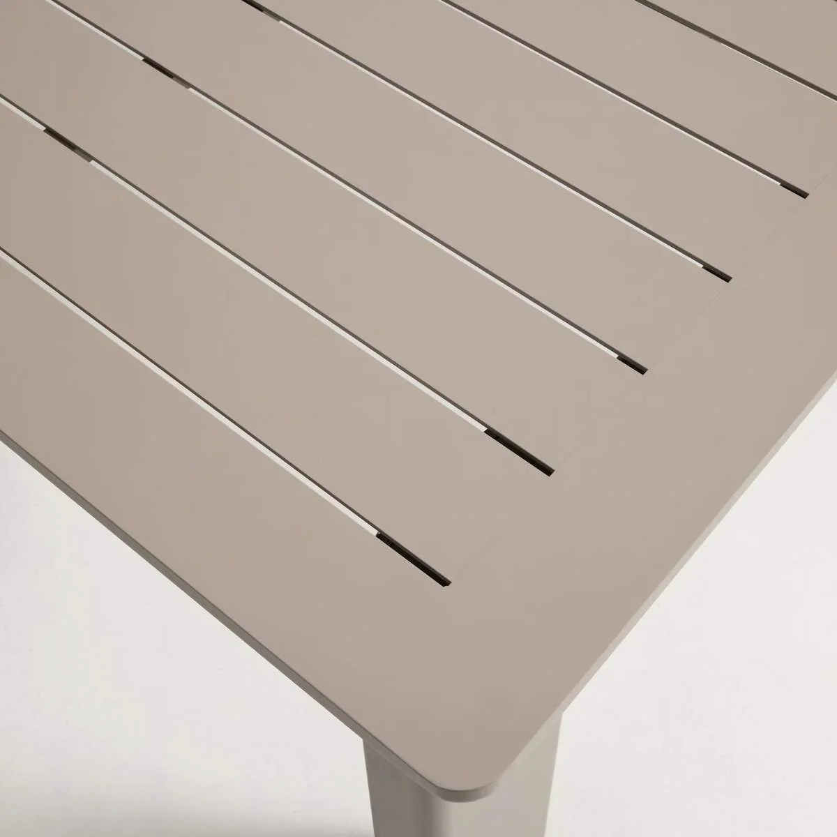 Kave Home Livorno extendable table in taupe aluminium 233(350) x 100 cm - Image 8