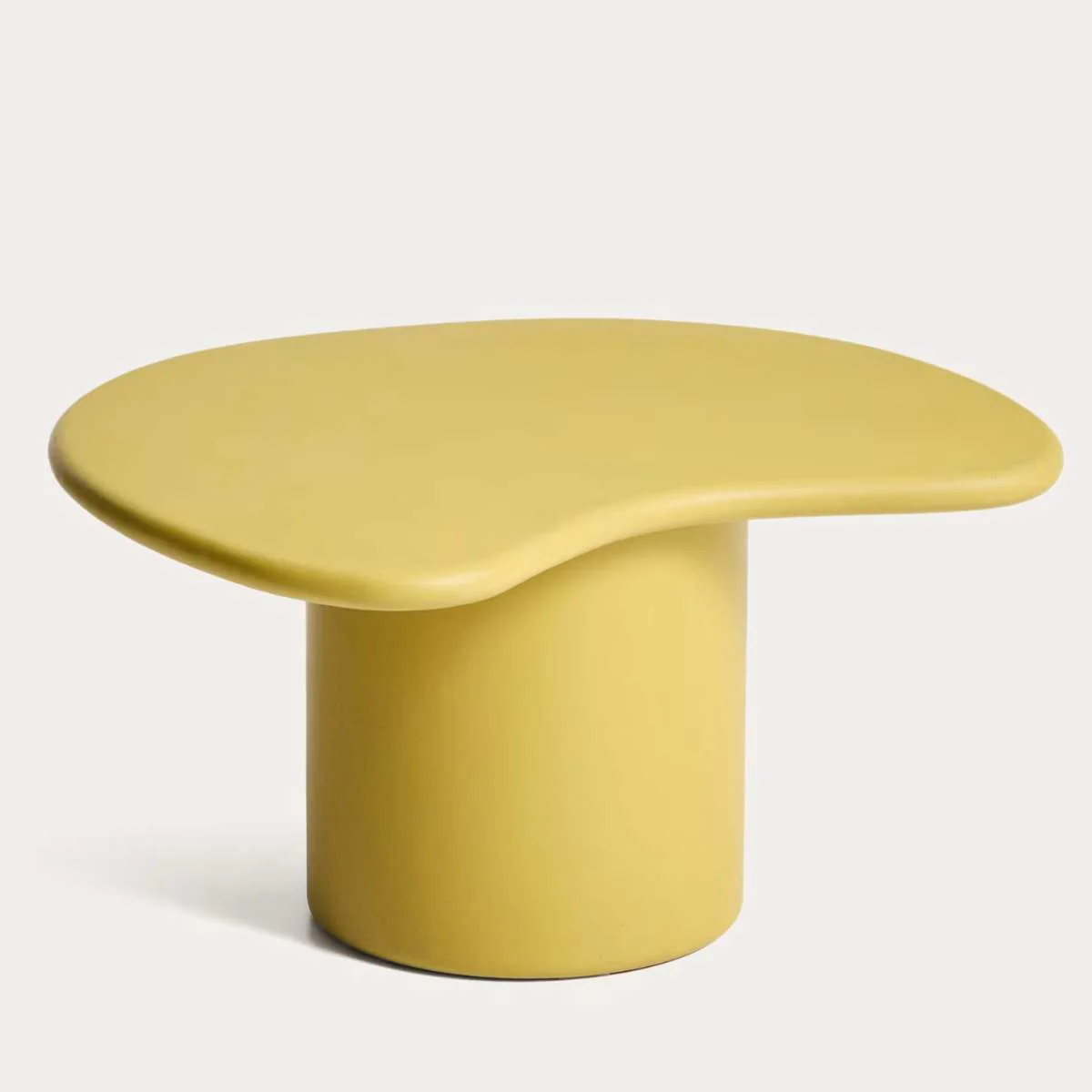 Kave Home Macarella coffee table in mustard concrete 83 x 77cm