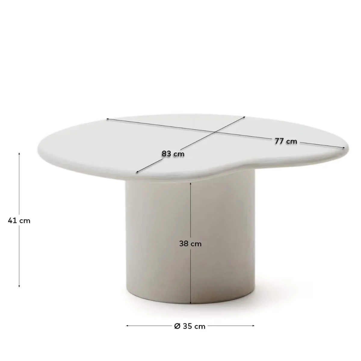 Kave Home Macarella coffee table in mustard concrete 83 x 77cm - Image 10