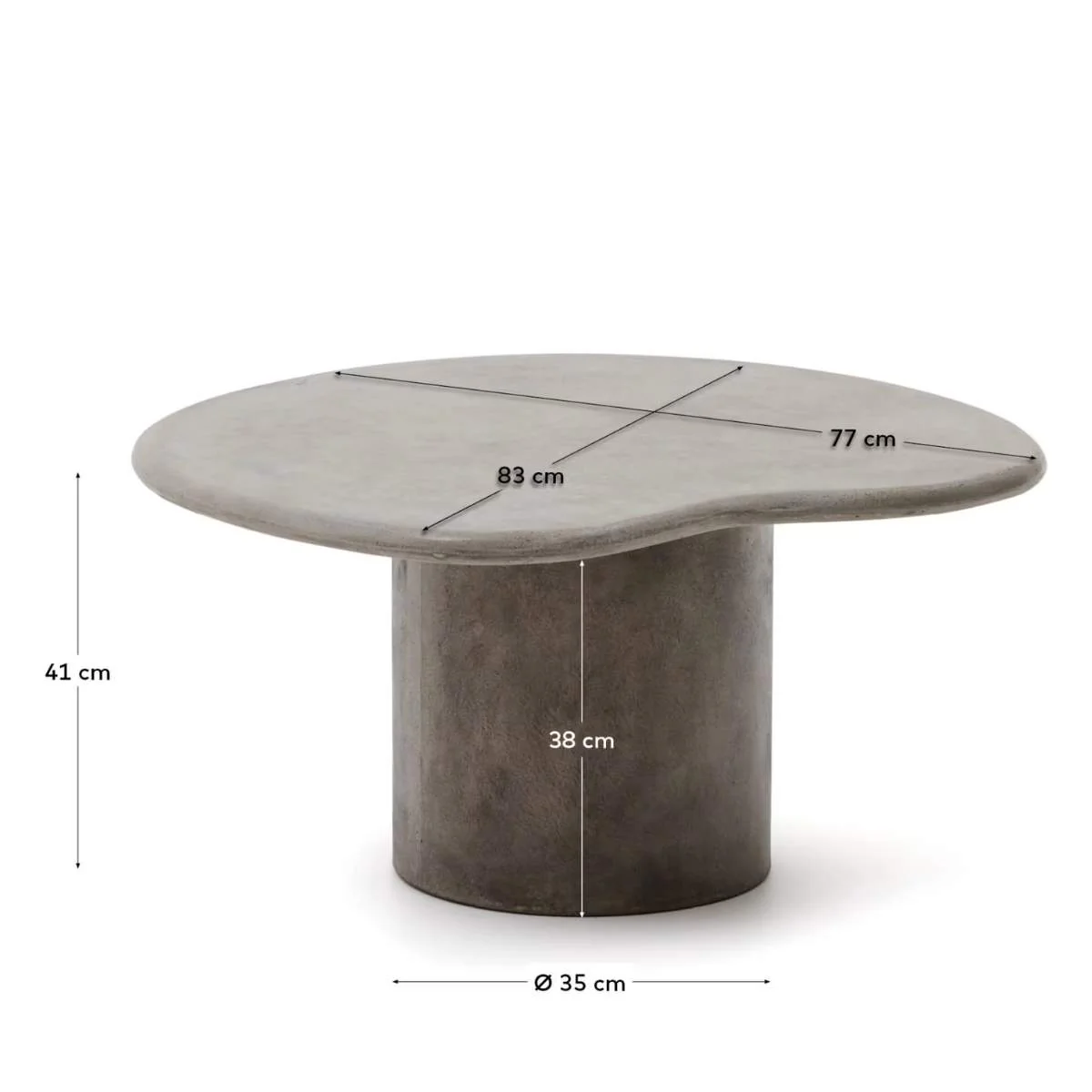Kave Home Macarella coffee table in mustard concrete 83 x 77cm - Image 13