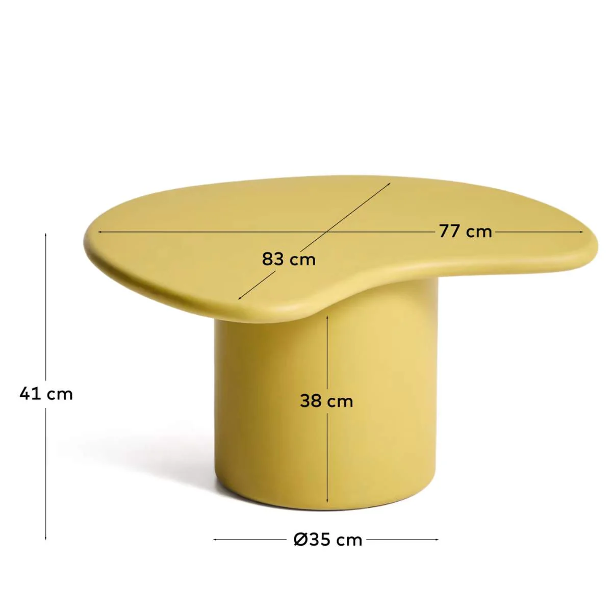 Kave Home Macarella coffee table in mustard concrete 83 x 77cm - Image 7