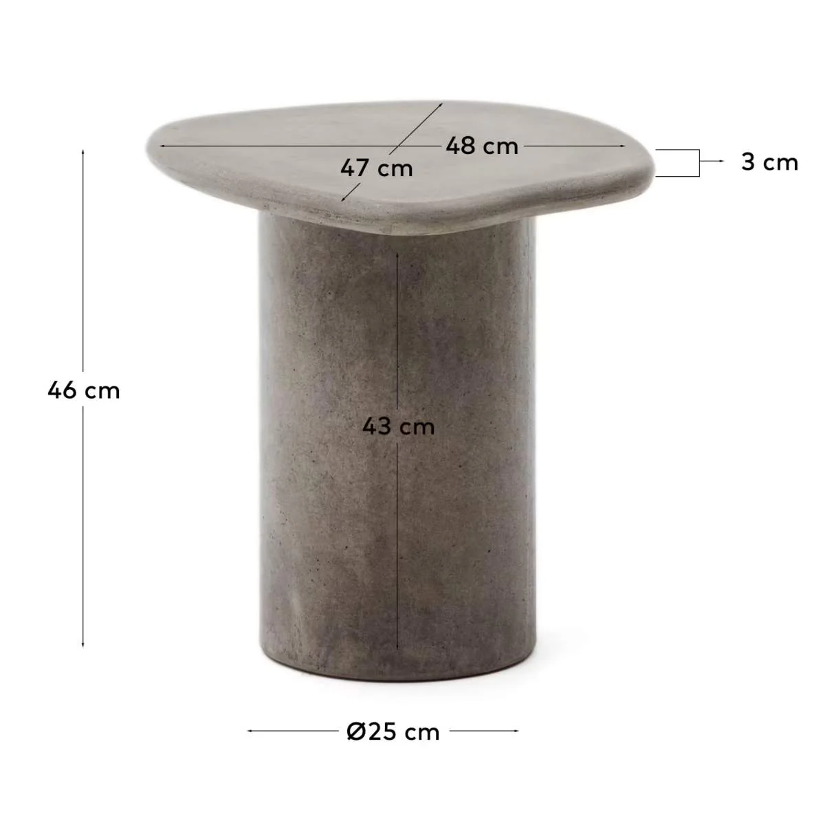 Kave Home Macarella side table in mustard concrete 48 x 47cm - Image 12