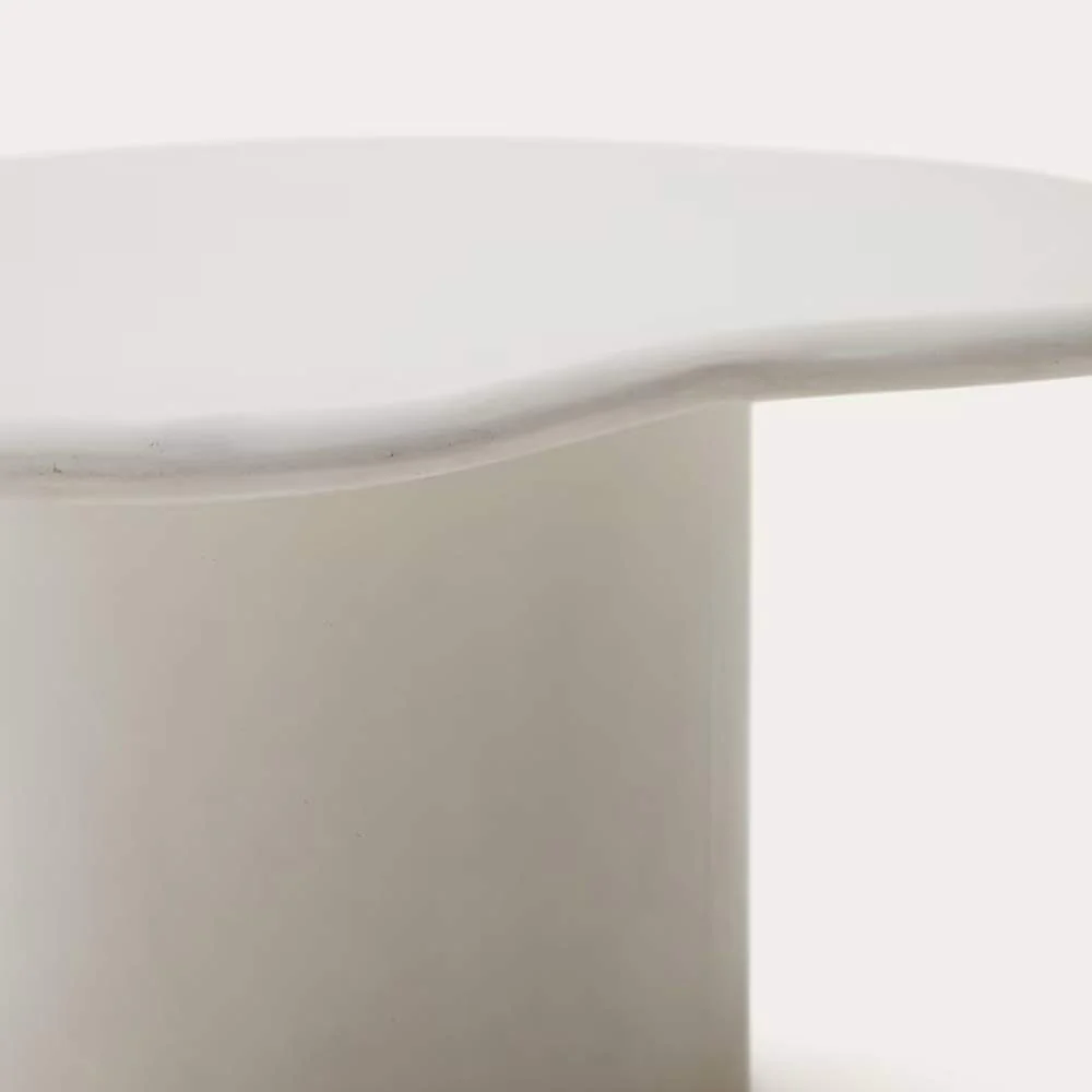 Kave Home Macarella White Cement Coffee Table, 83 x 77 cm - Image 3
