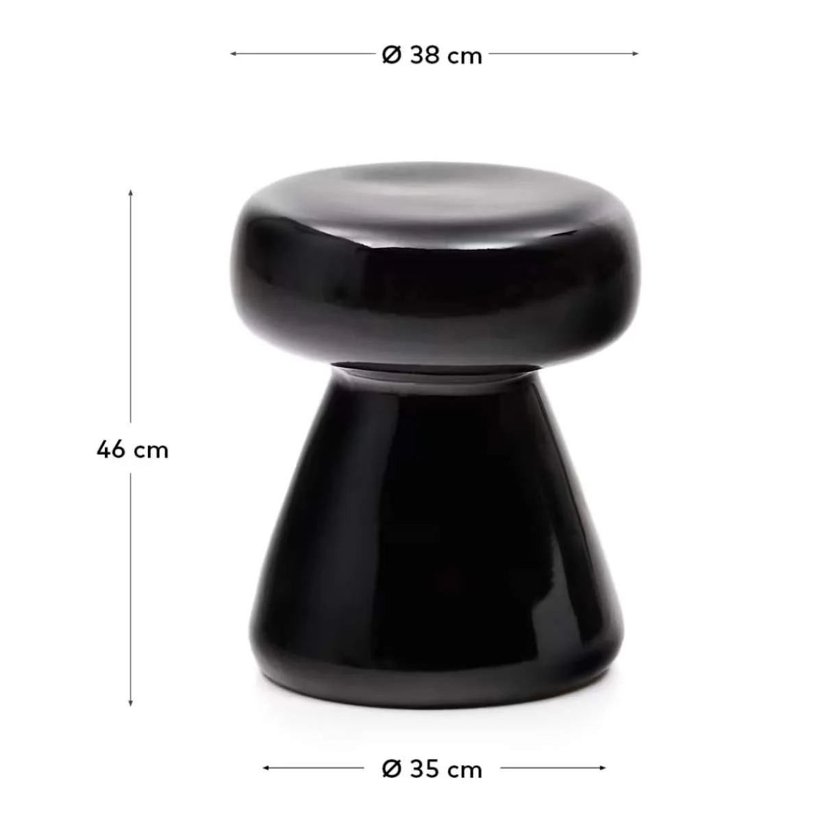 Kave Home Manya black ceramic side table, Ø 38 cm - Image 4