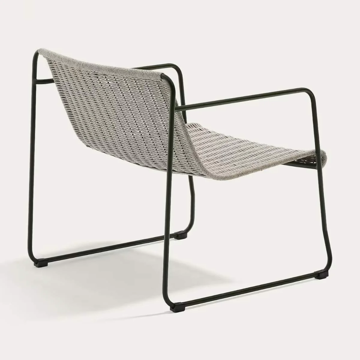 Kave Home Maurina stackable armchair in green galvanised steel and green rope cord - Image 10