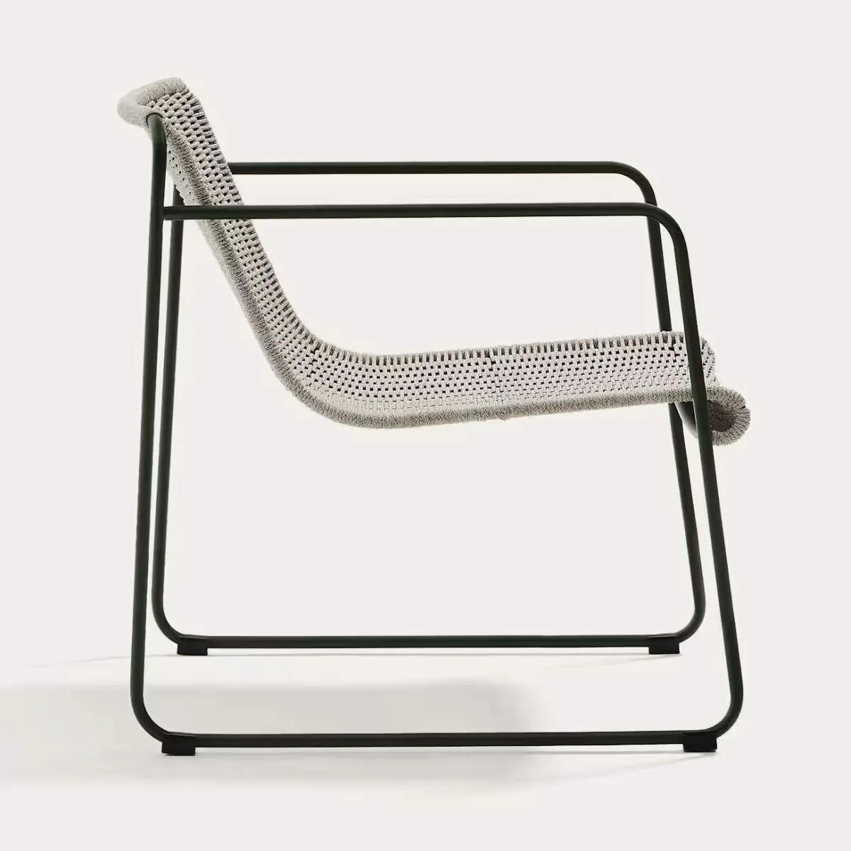 Kave Home Maurina stackable armchair in green galvanised steel and green rope cord - Image 9