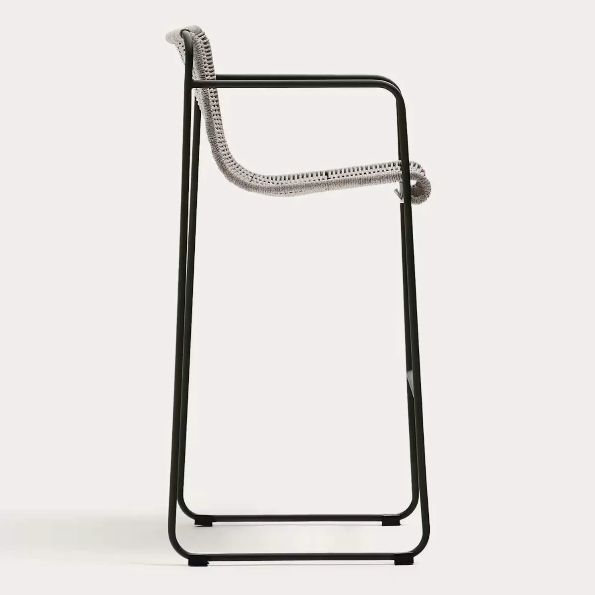 Kave Home Maurina stackable stool in green galvanised steel and green rope cord 74,5cm - Image 11