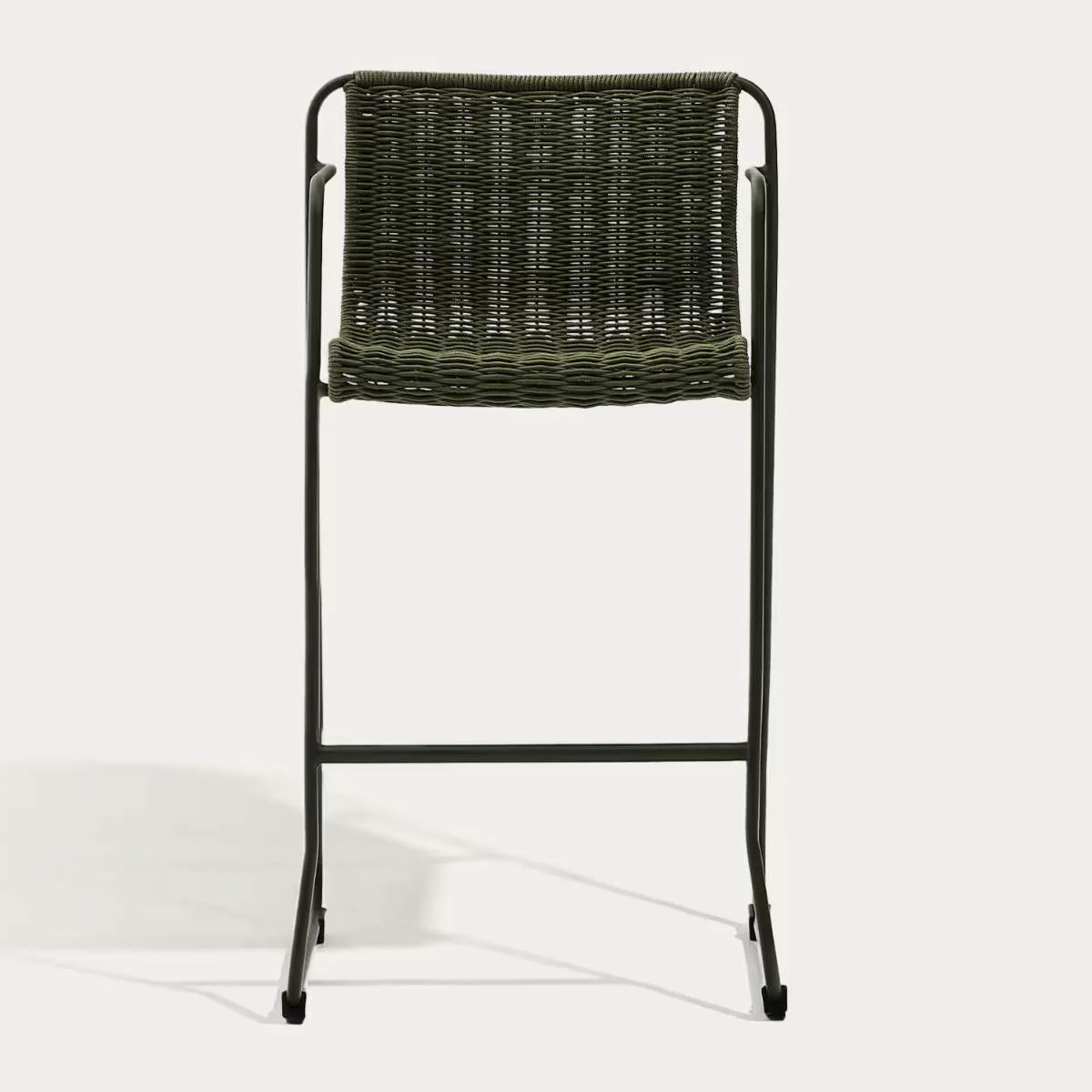 Kave Home Maurina stackable stool in green galvanised steel and green rope cord 74,5cm - Image 5